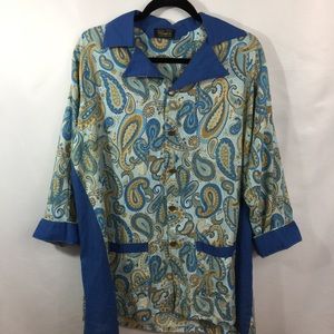 Vintage 70’s XL disco sears men’s paisley shirt